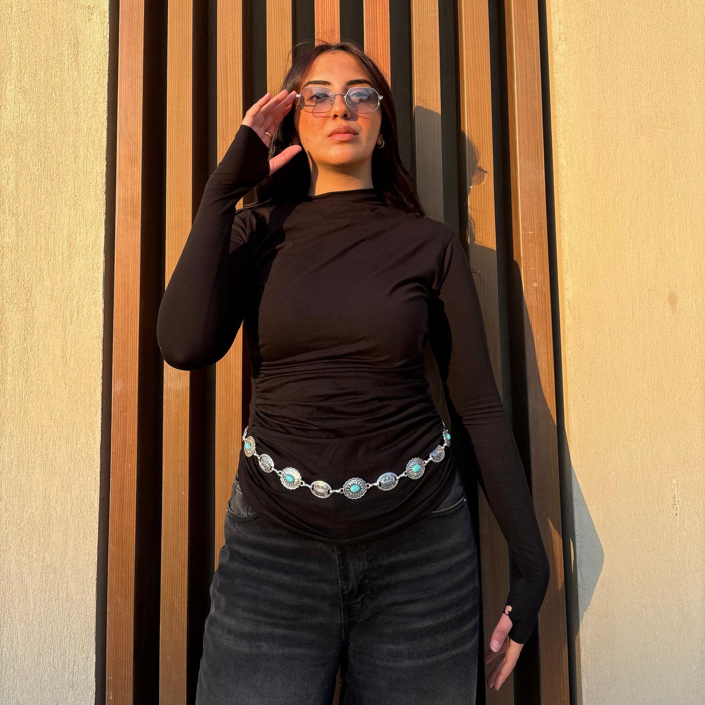 Maven Ruched Long Sleeve Top in Black