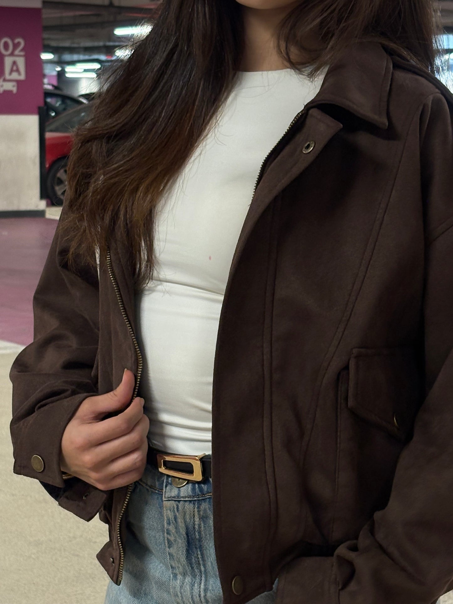 Suede Bomber Jacket