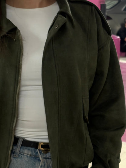 Suede Bomber Jacket