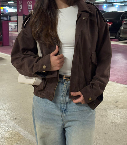 Suede Bomber Jacket