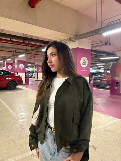 Suede Bomber Jacket